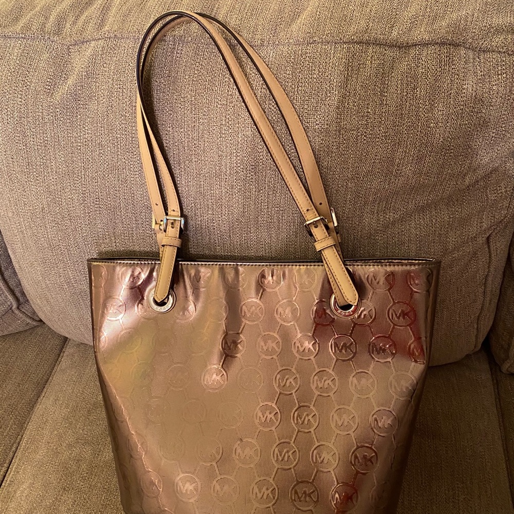 Michael Kors metallic bronze shoulder bag